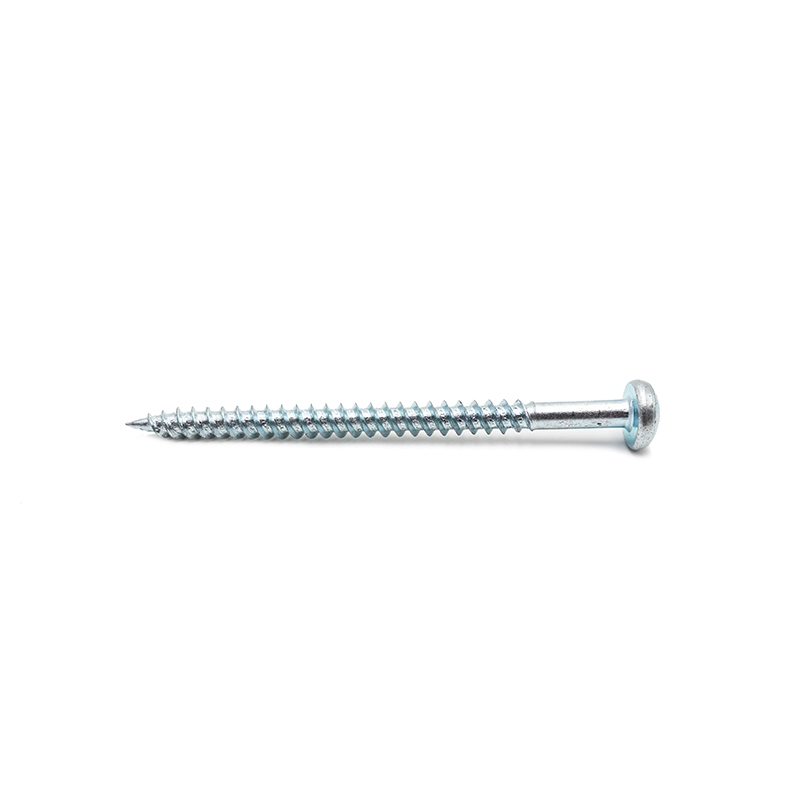 Vis autotaraudeuse à tête cylindrique cruciforme Phillips zinguée blanc bleu